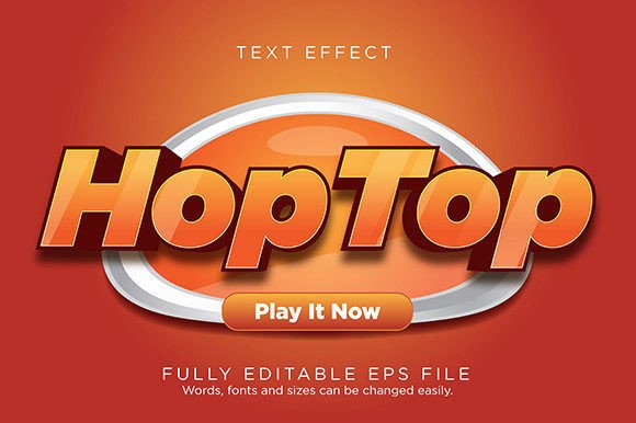 HopTop Game Text Effect Font Type: A Playful Design Asset