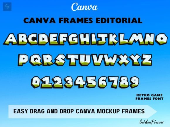 Pixel-Perfect Branding with Retro Game Font Canva Frames